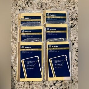 Lot of six (6) new sealed packages of  Avery Aigner Gold Line Index dividers